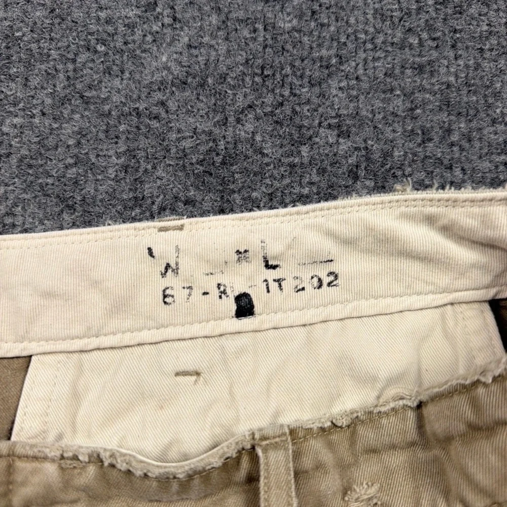 Polo Ralph Lauren Chino Pants Distressed Mens 39x29 Tan Raw Hem‎ Button Fly
